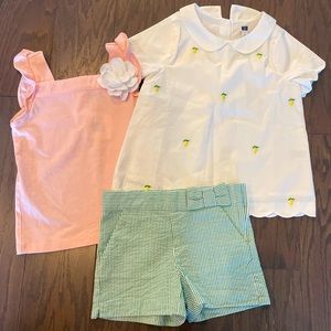 Janie and Jack Girls Sz 4 Lemon Picnic Outfits